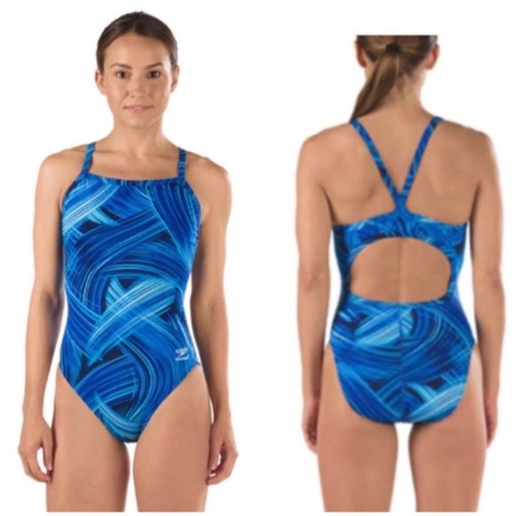 Speedo Women's TURBO STROKE One Piece Swimsuit 28 - Picture 2 of 9
